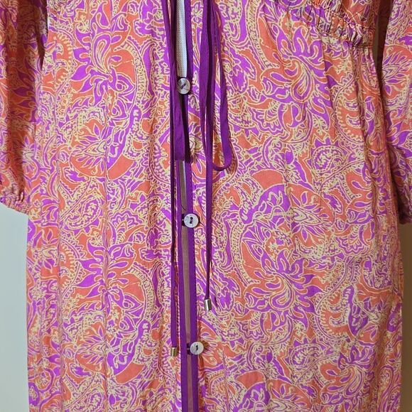 Vix Paula Hermanny Lia Long Swimwear Coverup Margritte Size Medium Tie Front - Picture 9 of 16